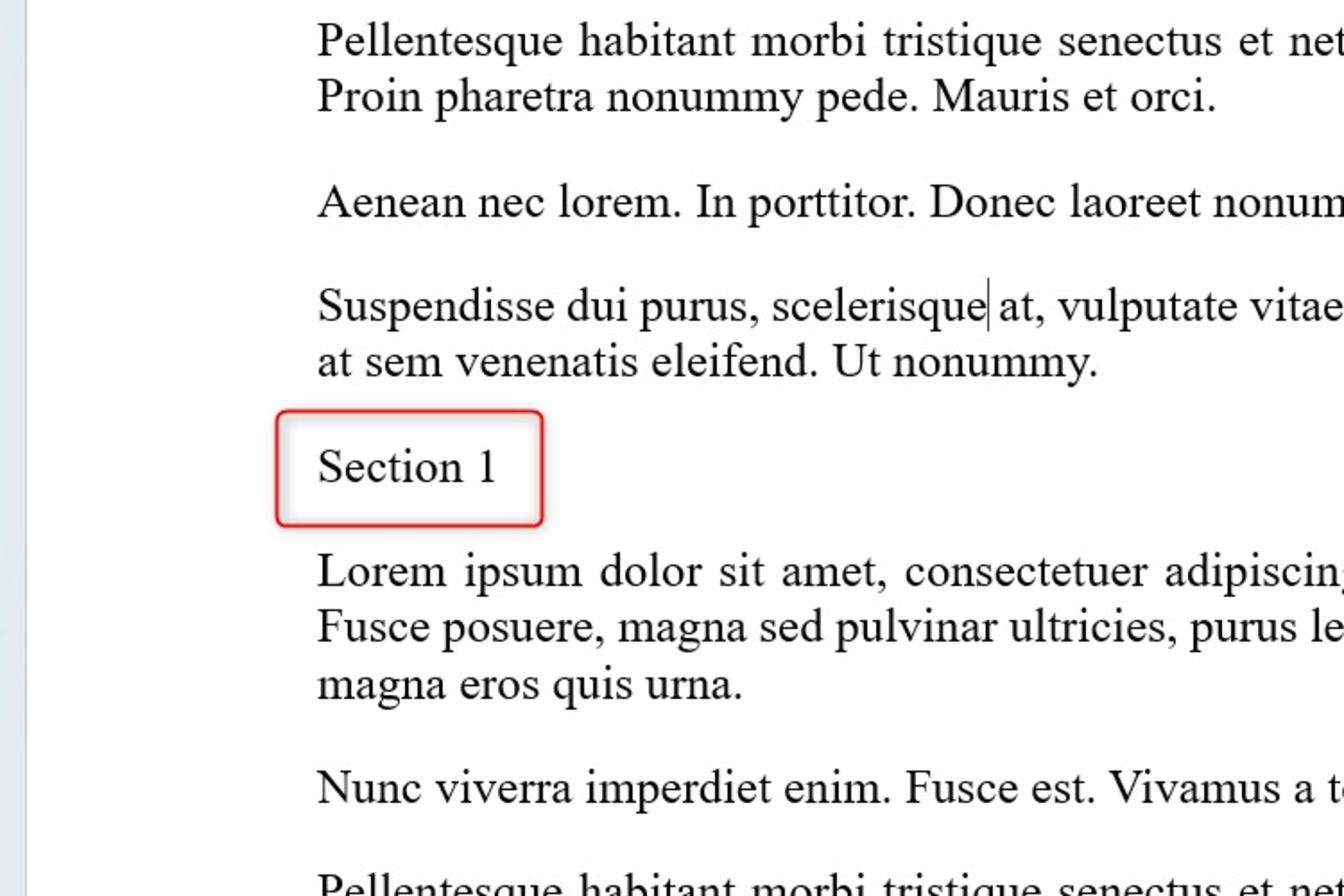 یک سرتیتر بدون استایل در ورد