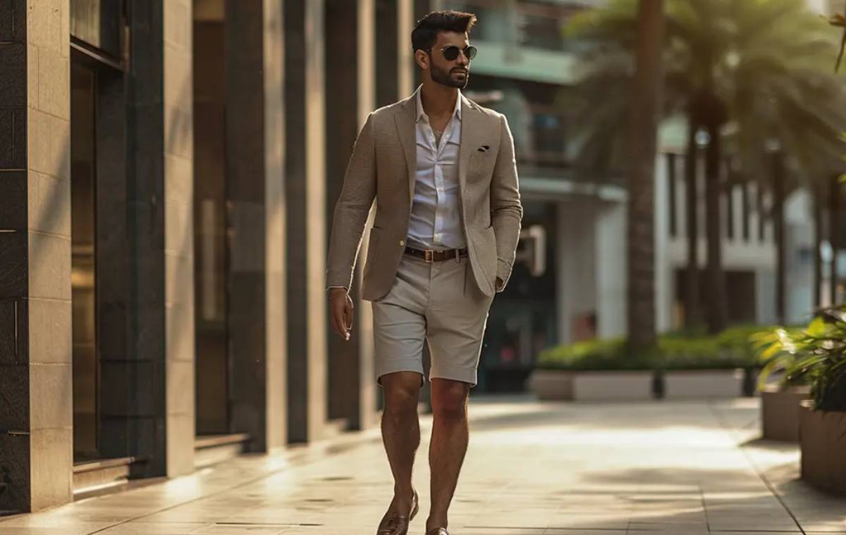 شلوارک رسمی در راهنمای استایل غیررسمی برای مردان در ۲۰۲۴ 
