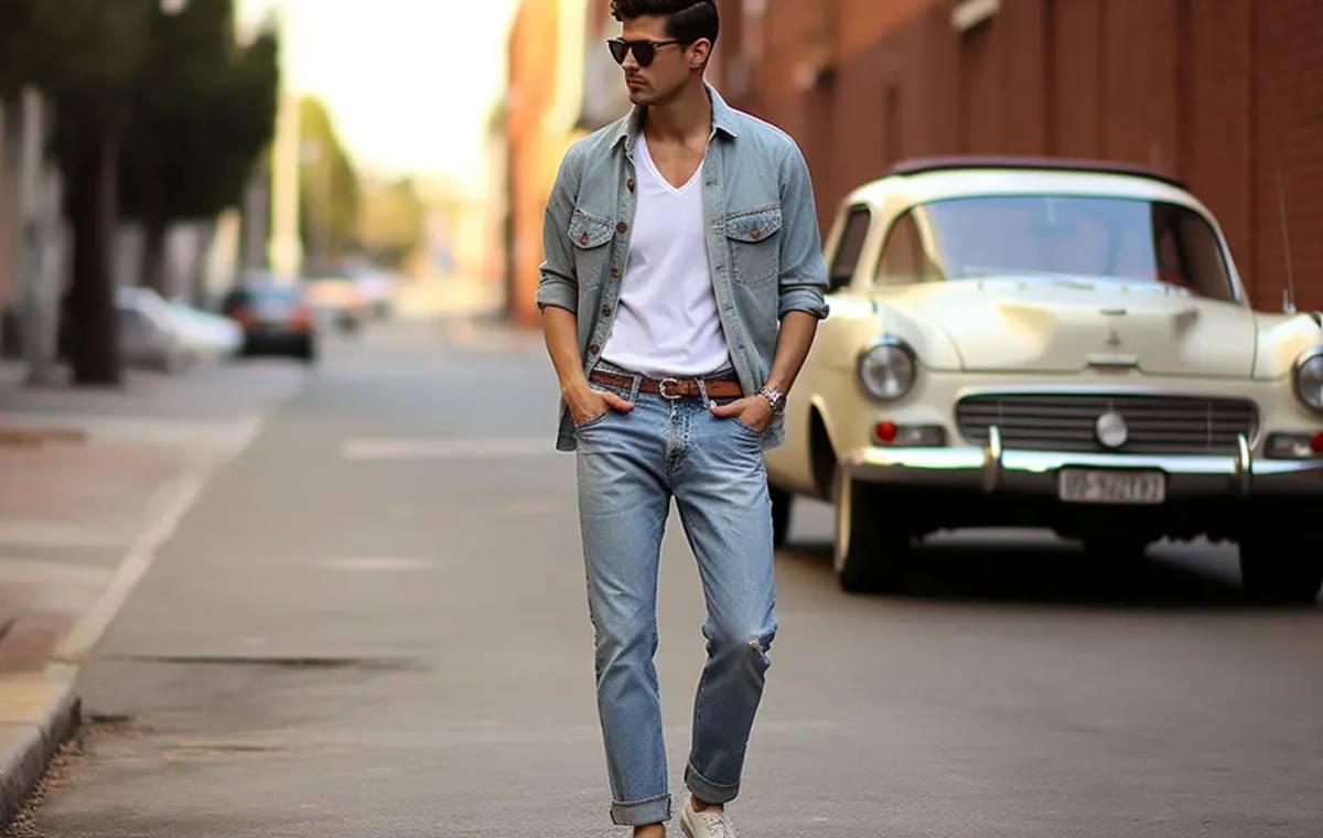 دابل جین در راهنمای استایل غیررسمی برای مردان در ۲۰۲۴ 