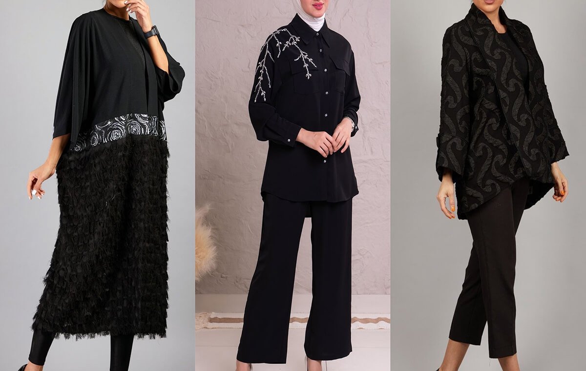 استایل زنانه‌ی مجلسی با لباس مشکی