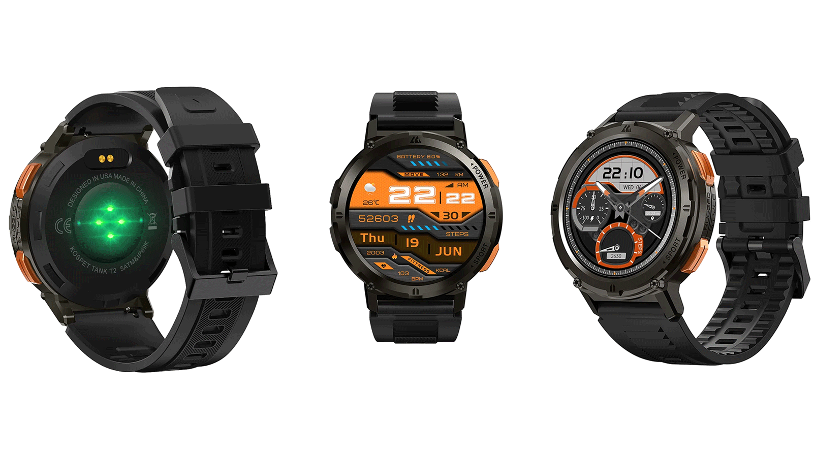 ساعت هوشمند کاسپت مدل Tank T2