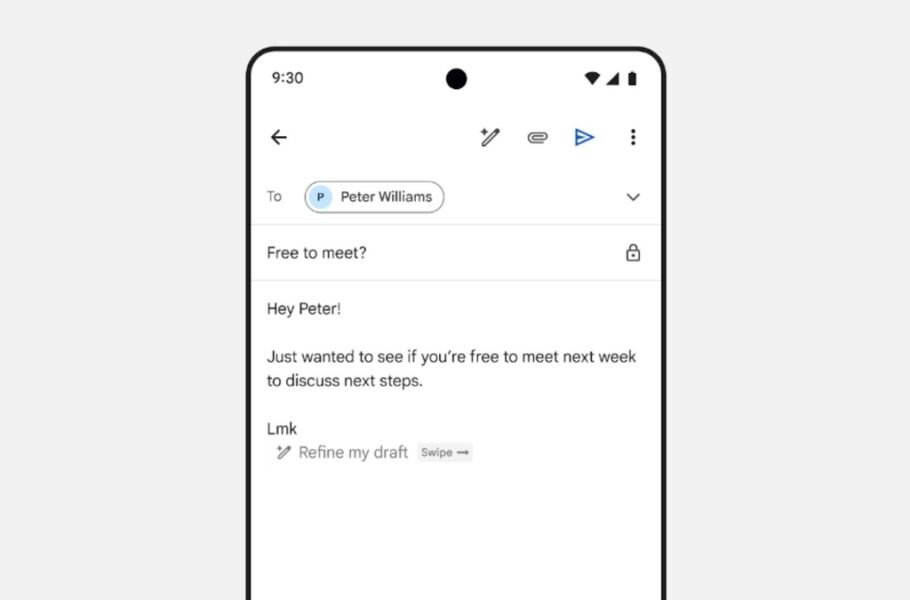 قابلیت هوش مصنوعی جدید جیمیل ویرایش پیش‌نویس متن‌ها را راحت‌تر می‌کند