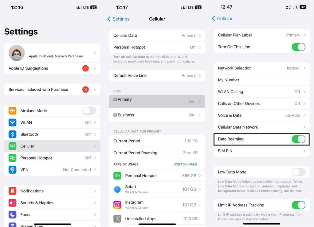 چگونه رومینگ ایرانسل را غیر فعال کنیم؟