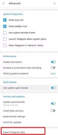 export telegram