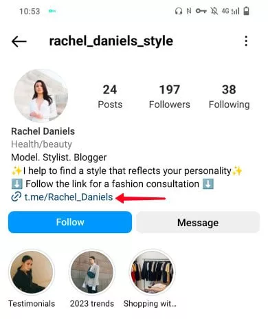 لینک تلگرام