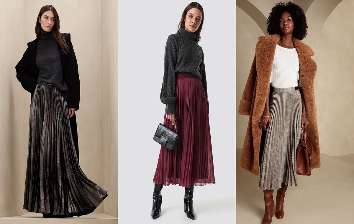 نحوه‌ی استایل کردن دامن پلیسه‌ای در سال جدید 