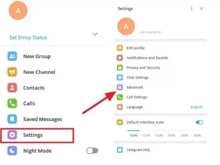 telegram desktop setting