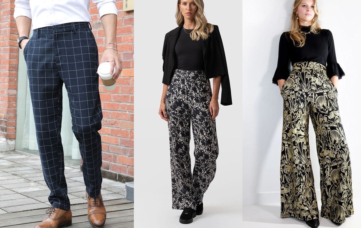 شلوار پارچه‌ای طرح‌دار