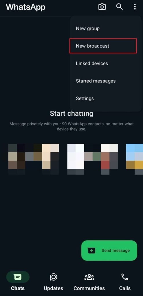 فعالسازی برودکست واتساپ