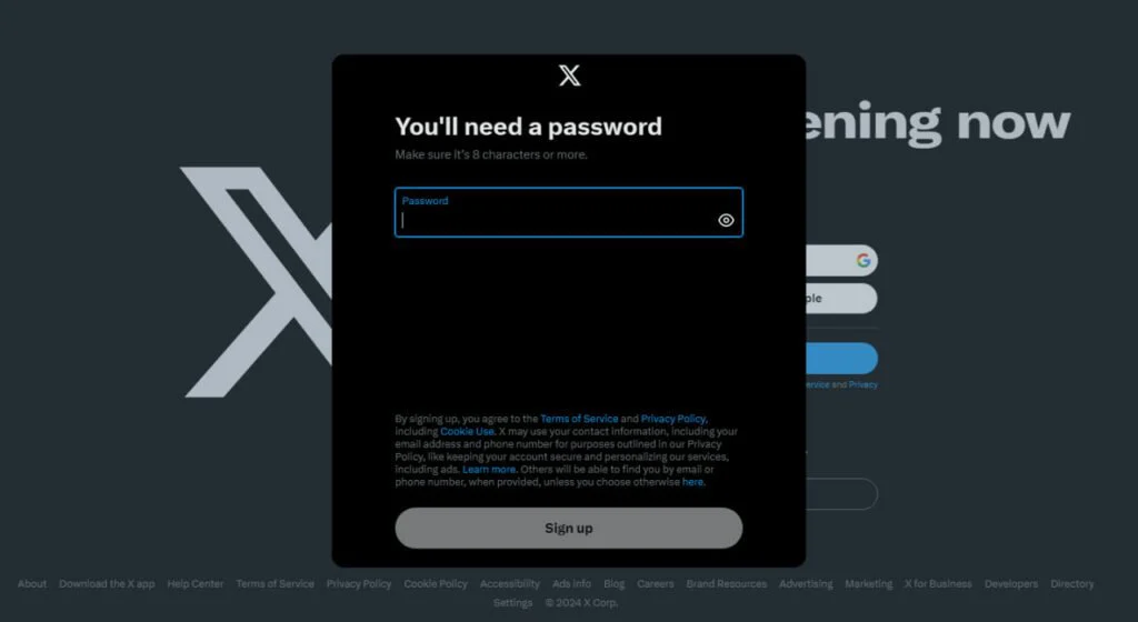 مراحل ساخت اکانت ایکس