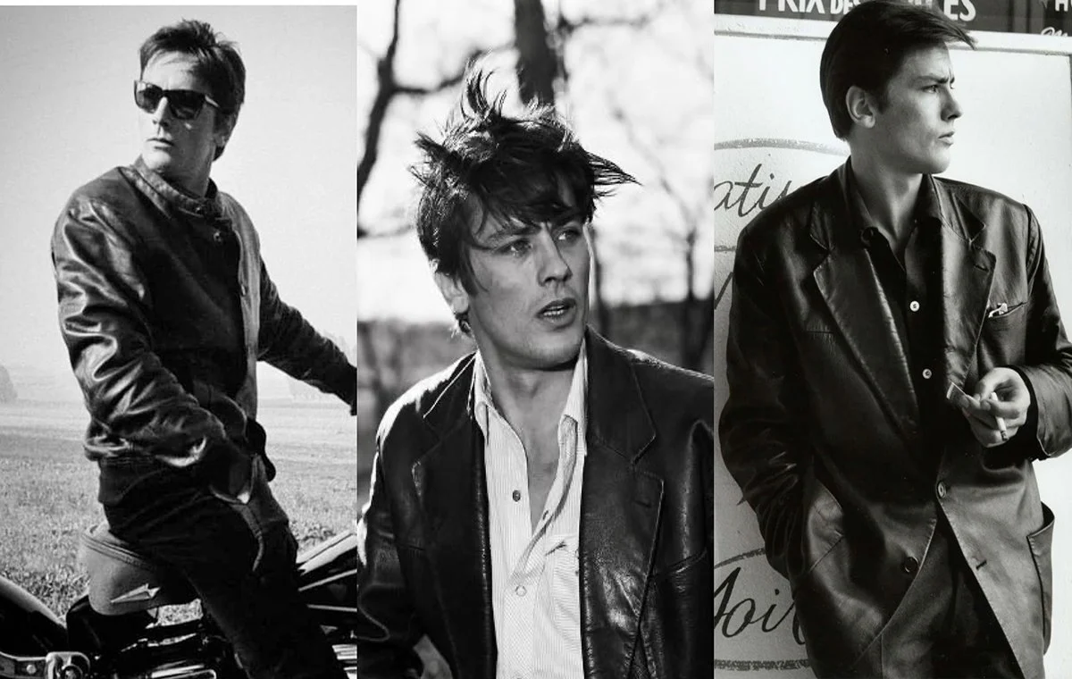 کت‌های چرم مشکی و ژاکت‌های موتورسواری در استایل آلن دلون