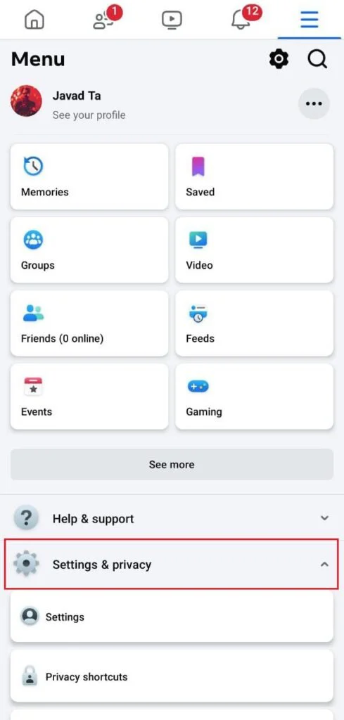 حذف اکانت فیسبوک روی گوشی