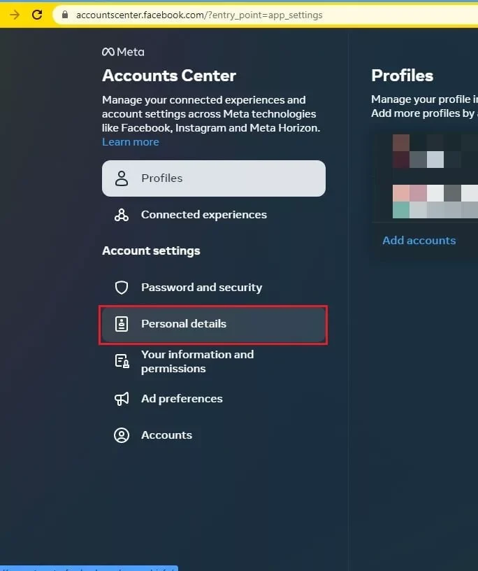 دیلیت اکانت فیسبوک با کامپیوتر