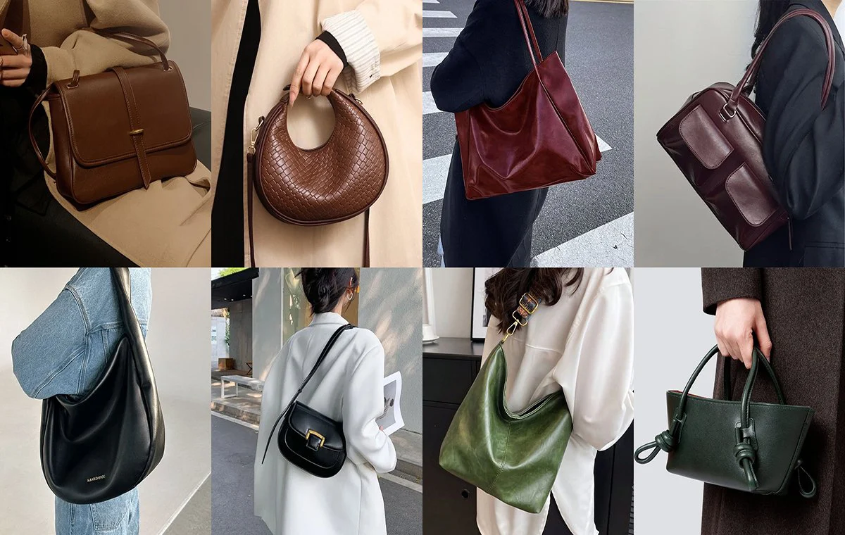 کیفهای ترند پاییز چرم با رنگهای مختلف