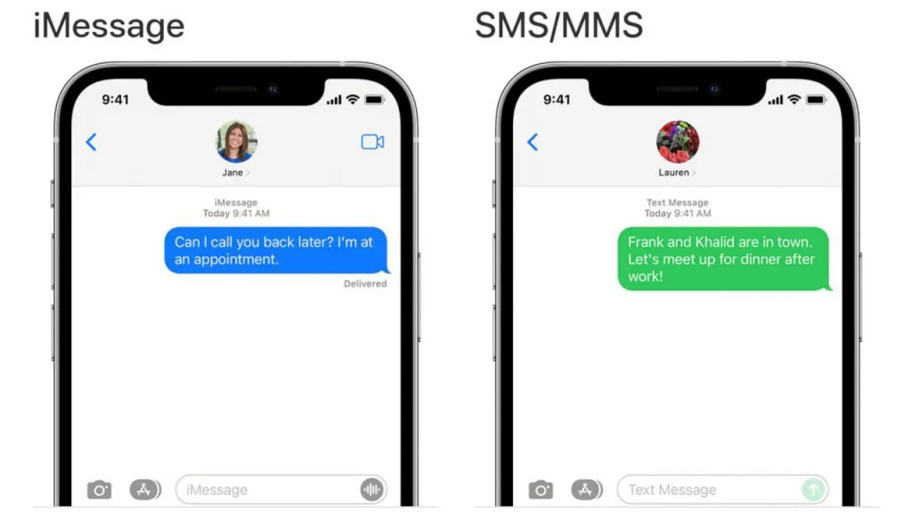 آی مسیج و SMS
