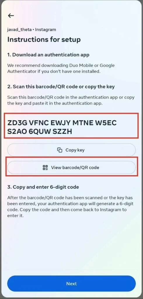 فعال کردن تایید دور مرحله‌ای اینستاگرام