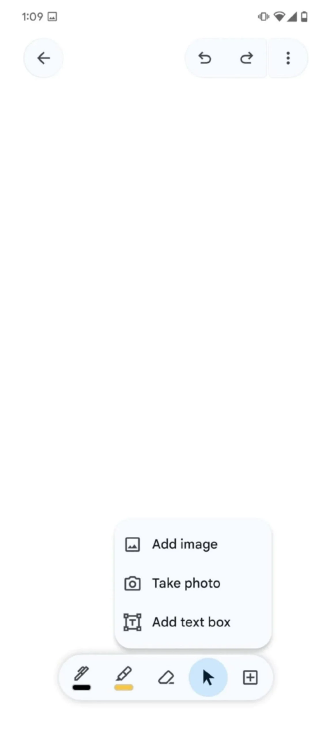 گزینه‌های افزودن تصویر - گرفتن تصویر و افزودن تکست‌باکس به یادداشت در گوگل کیپ