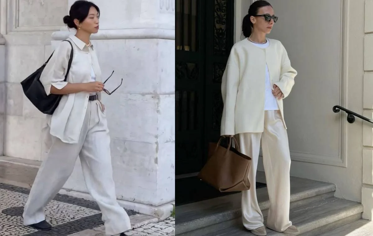 استایل مونوکروم با تاپ سفید