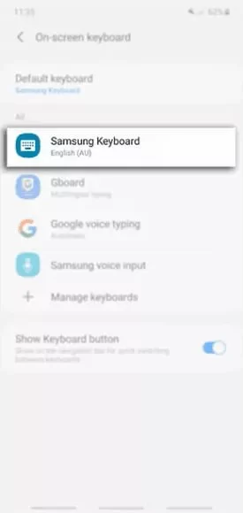 فارسی کردن کیبورد گوشی سامسونگ
