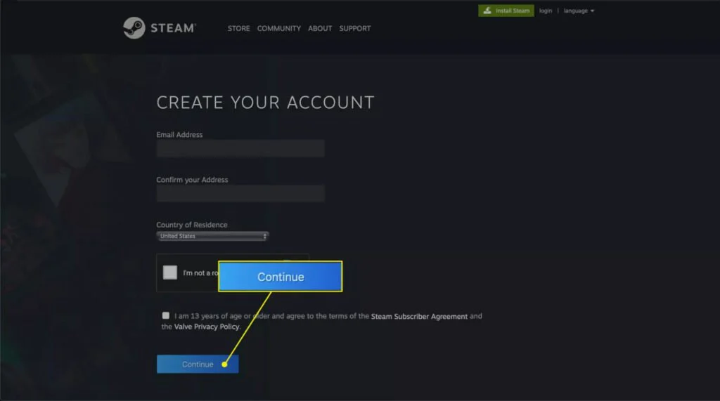 آموزش ساخت اکانت در استیم