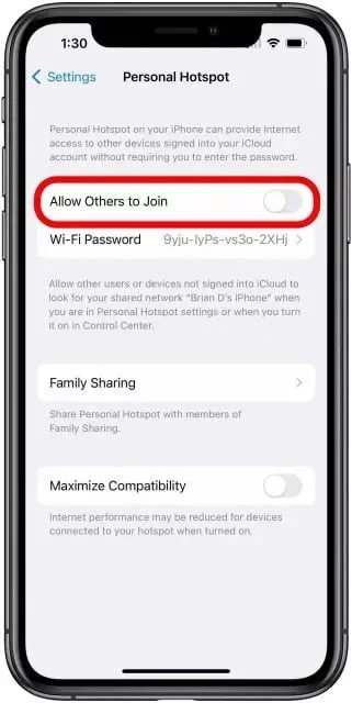 آموزش فعال کردن هات اسپات آیفون