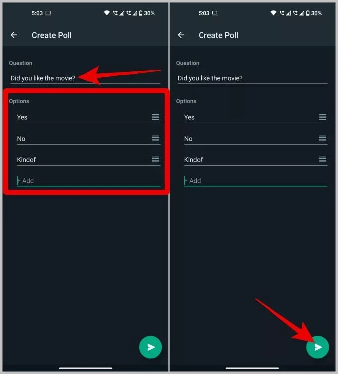 ساخت نظرسنجی در واتساپ