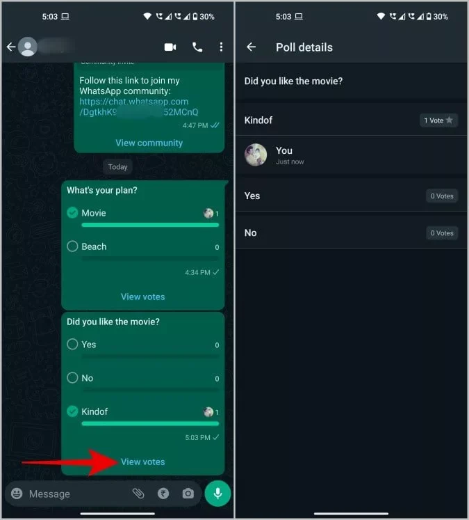 نظرسنجی واتس اپ