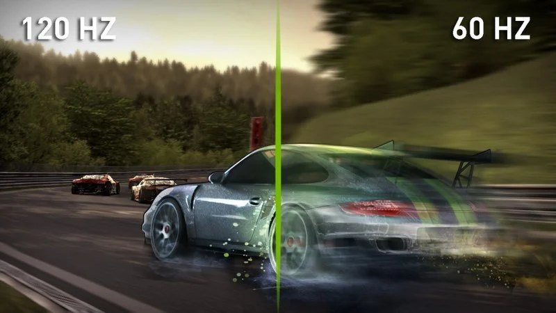 مقایسه نرخ نوسازی ۶۰ با ۱۲۰ هرتز