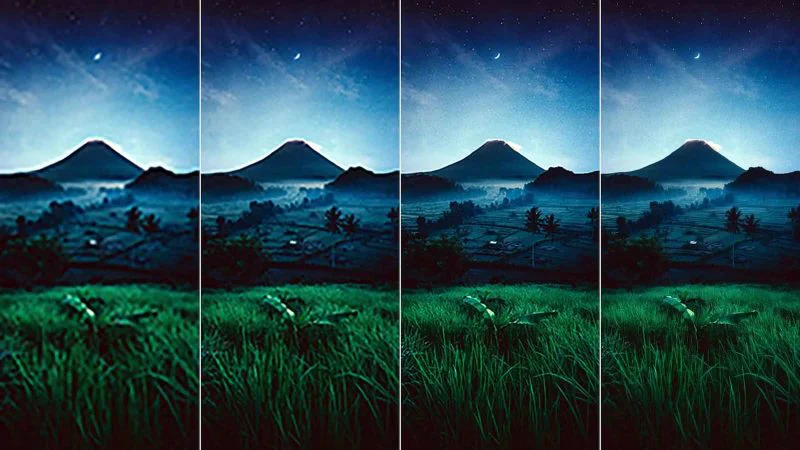 از چپ به راست به ترتیب رزولوشن hd تا 8k