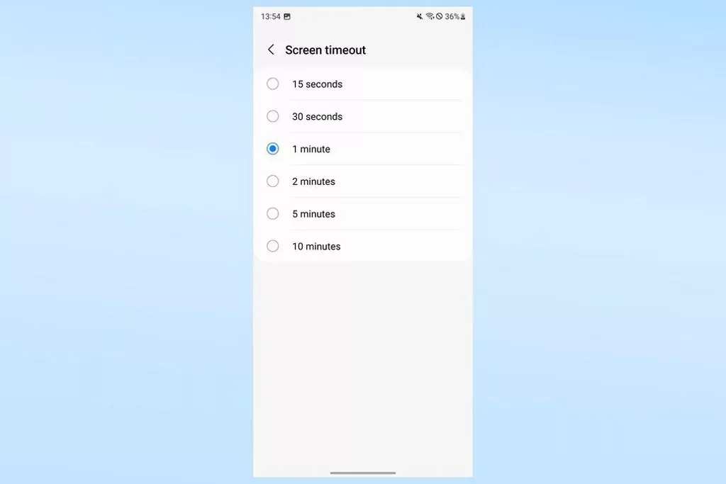 تنظیمات صفحه نمایش گوشی سامسونگ