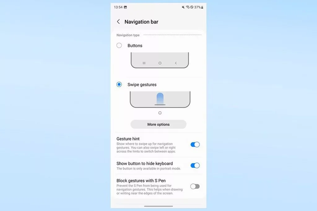 تنظیمات صفحه نمایش گوشی سامسونگ