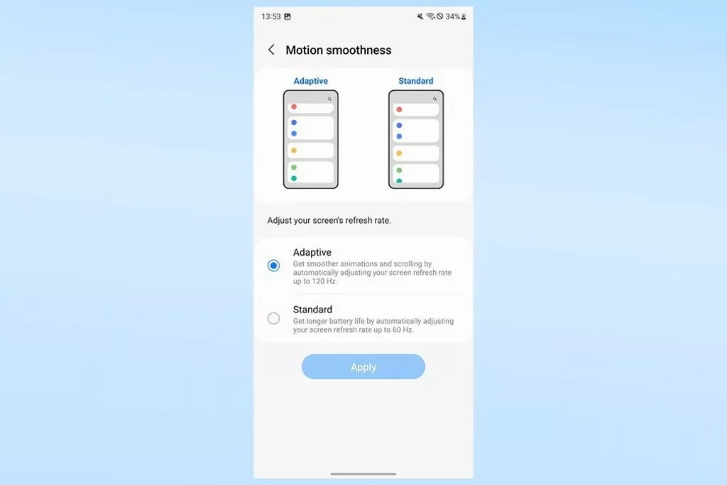 تنظیمات صفحه نمایش گوشی سامسونگ