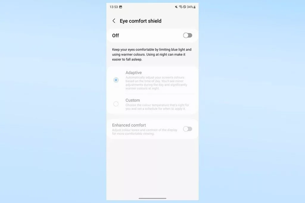 تنظیمات صفحه نمایش گوشی سامسونگ