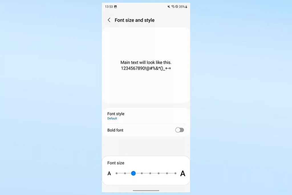 تنظیمات صفحه نمایش گوشی سامسونگ