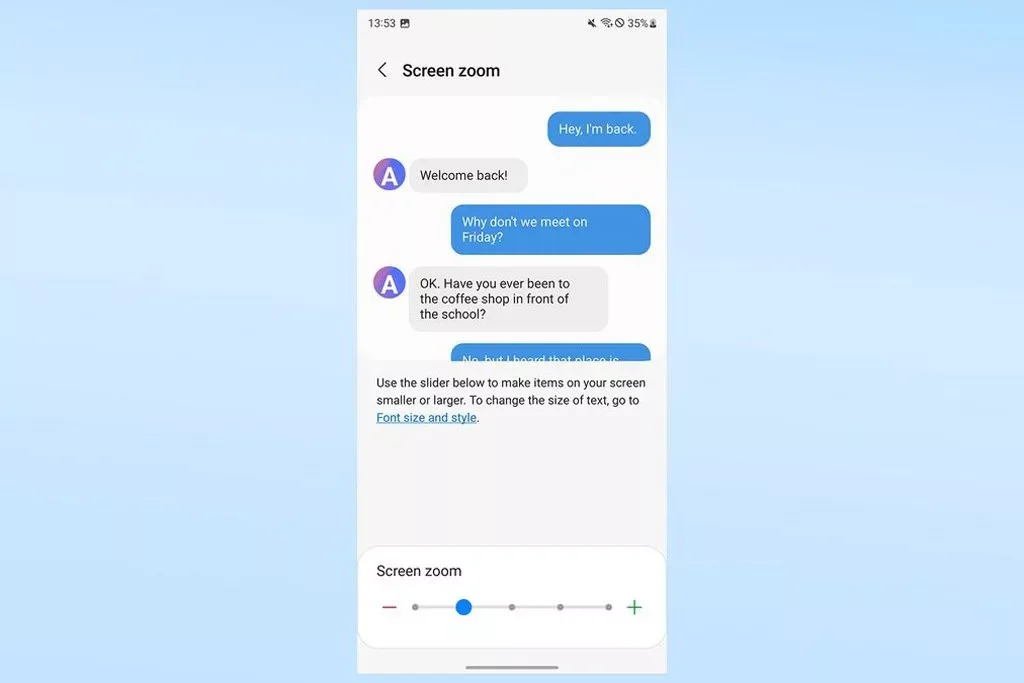 تنظیمات صفحه نمایش گوشی سامسونگ