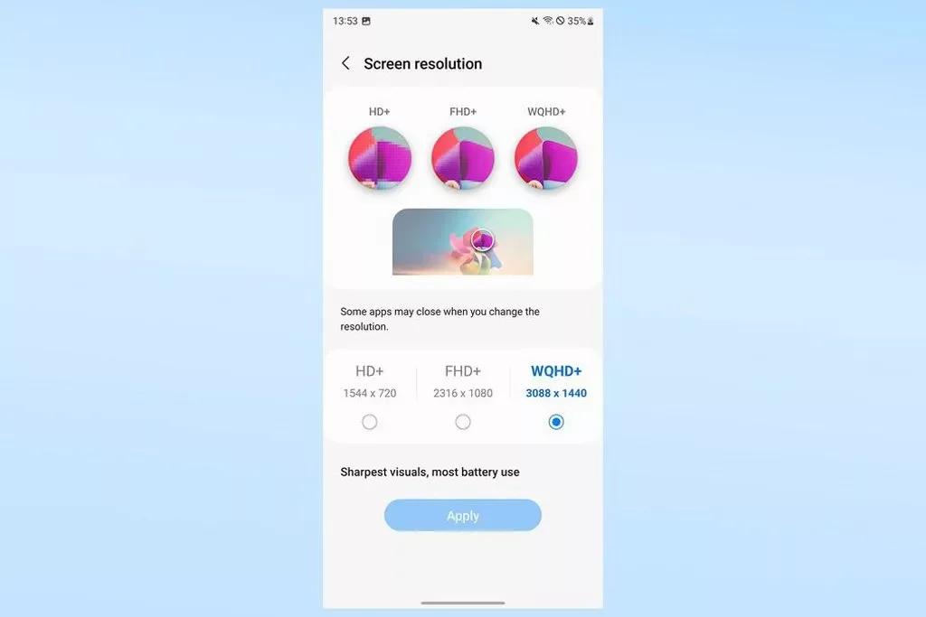 تنظیمات صفحه نمایش گوشی سامسونگ