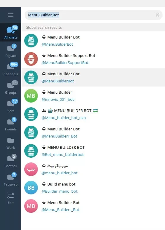 Menu Builder Bot