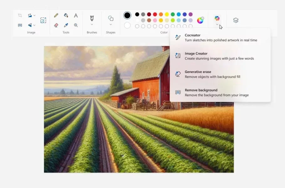Microsoft Paint is equipped with a Copilot button 910x600 1
