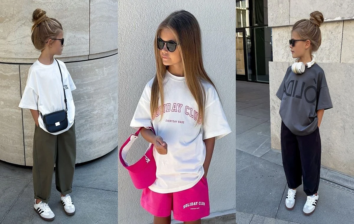 مدل لباس عید دخترانه با تی شرت