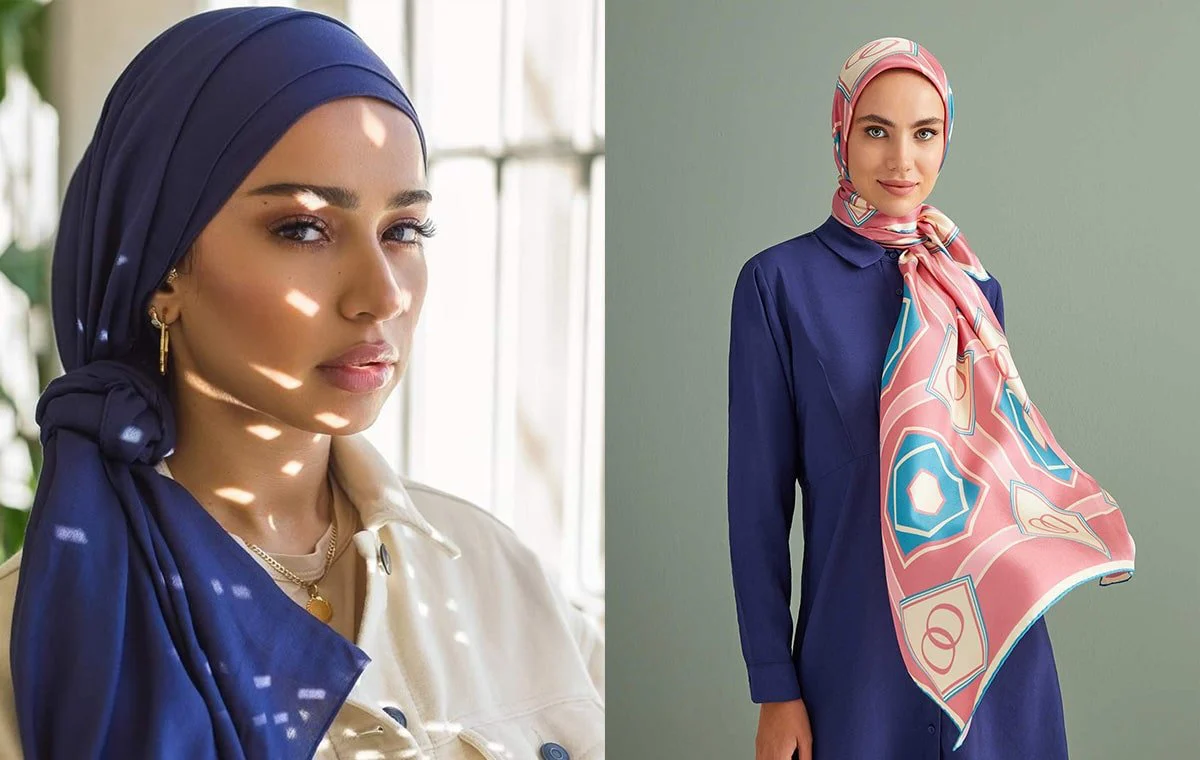 مدل بستن شال یا روسری یک طرفه