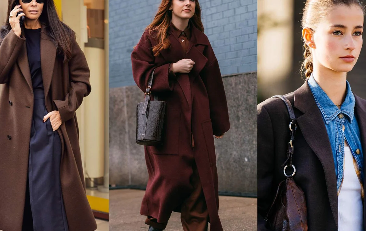 ست قهوه‌ای و زرشکی