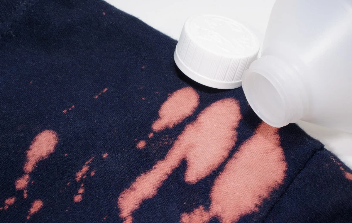 bleach stain on black clothes