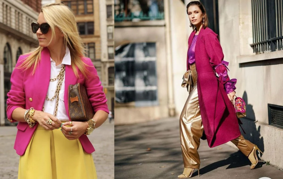 ست کردن رنگ سرخابی و طلایی