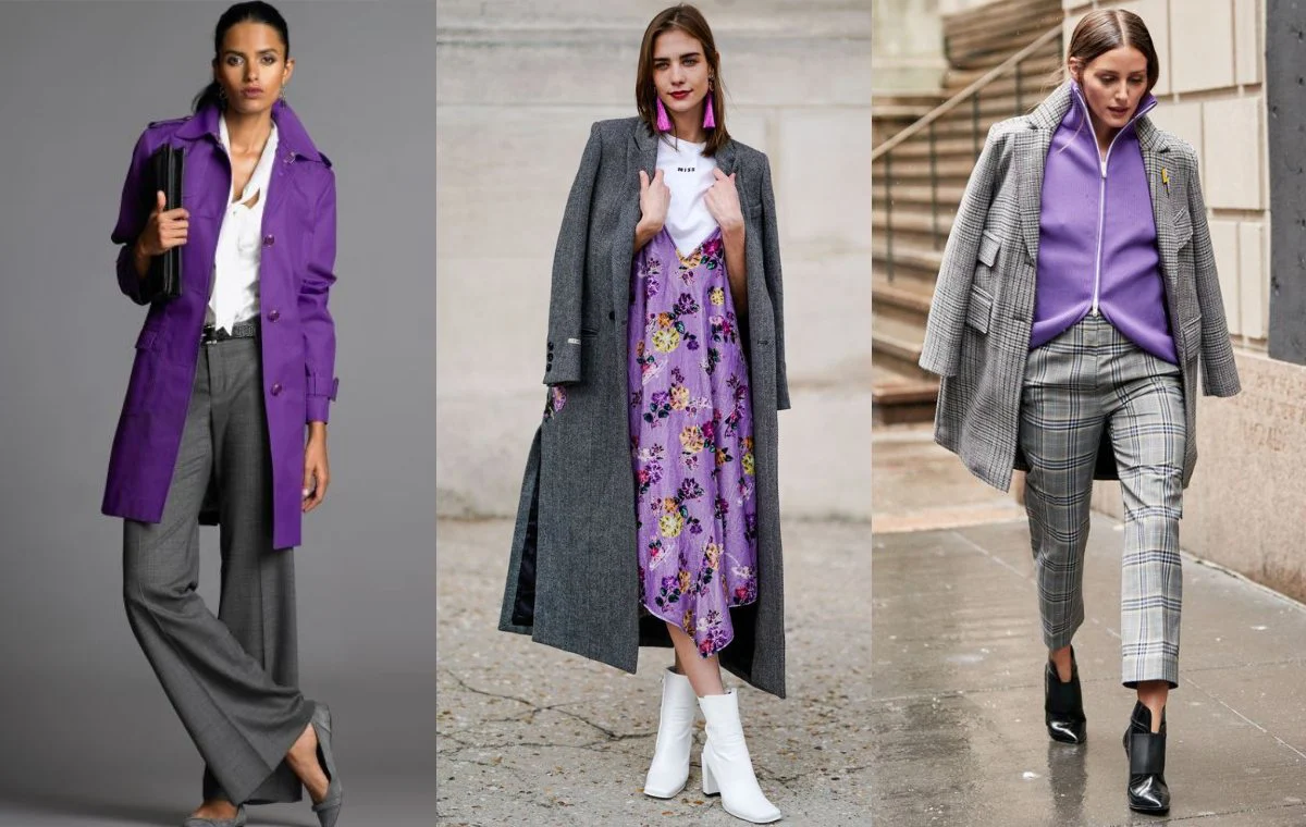 ست رنگ بنفش و خاکستری