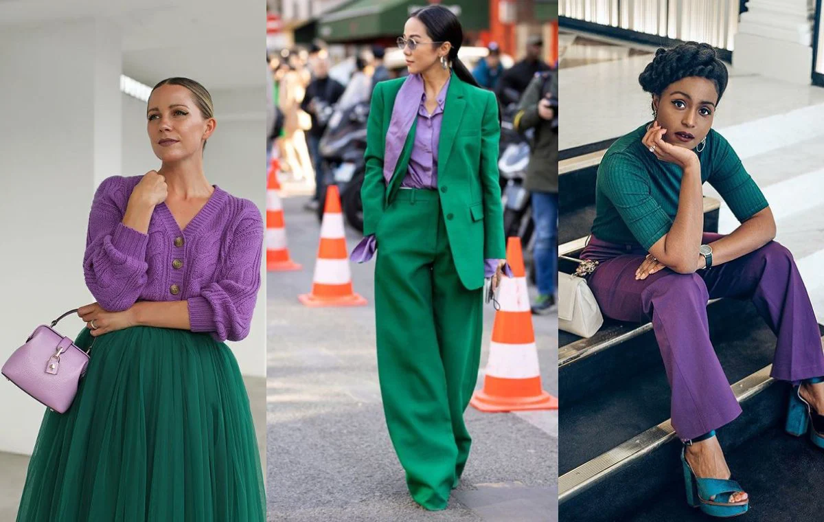 ست رنگ بنفش و سبز