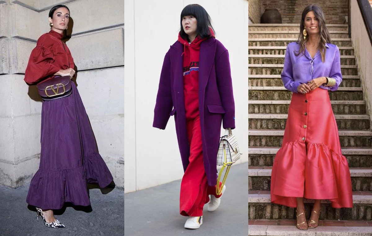 ست رنگ بنفش و قرمز