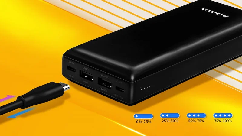 پاوربانک ای دیتا مدل C20 ظرفیت 20000 میلی آمپر ساعت