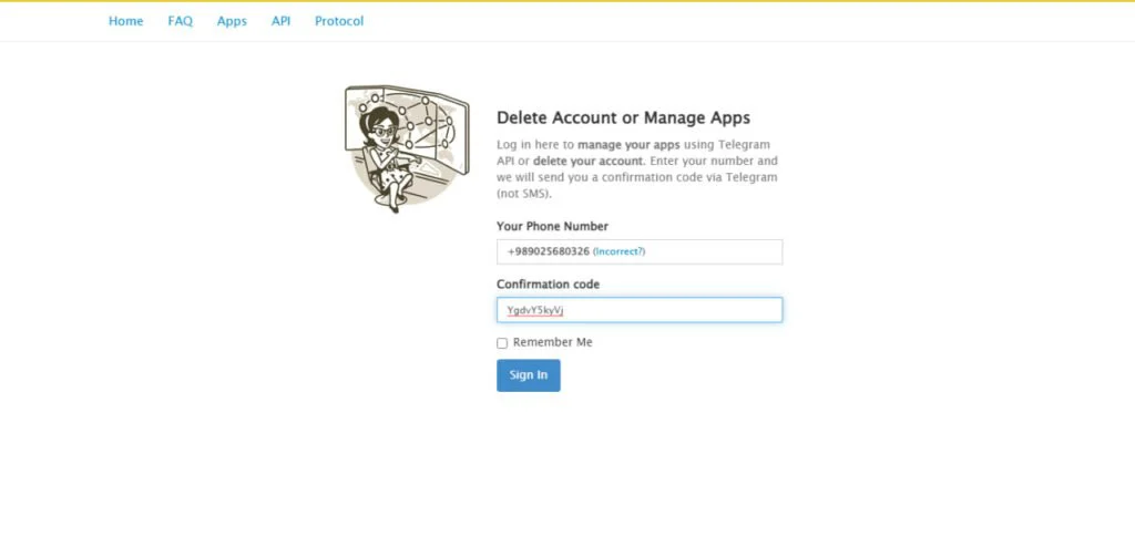 آموزش دیلیت اکانت تلگرام
