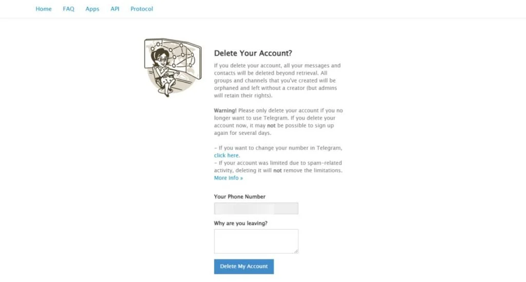 آموزش دیلیت اکانت تلگرام