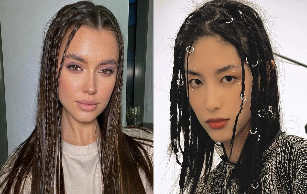 مدل بافت مو جلوی سر زیر شال